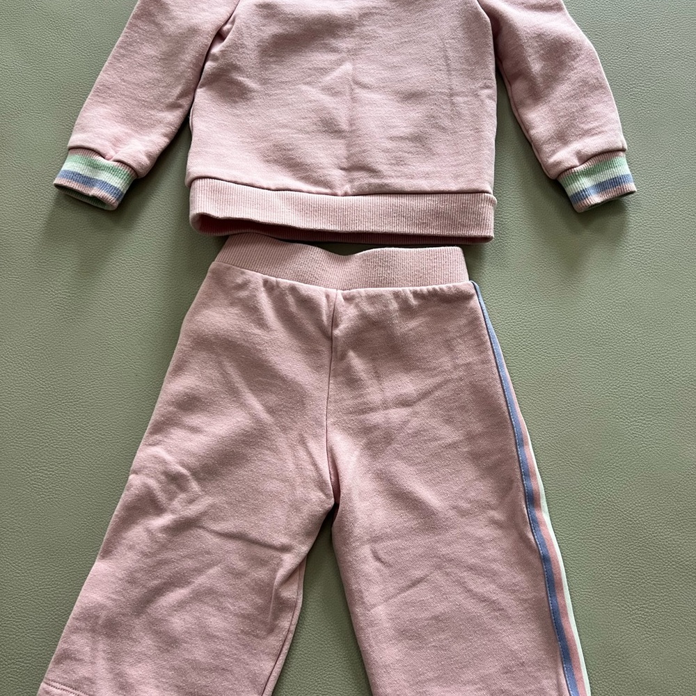 Janie and Jack Pink Pajama Set Cozy Matching Set - Picture 2 of 4